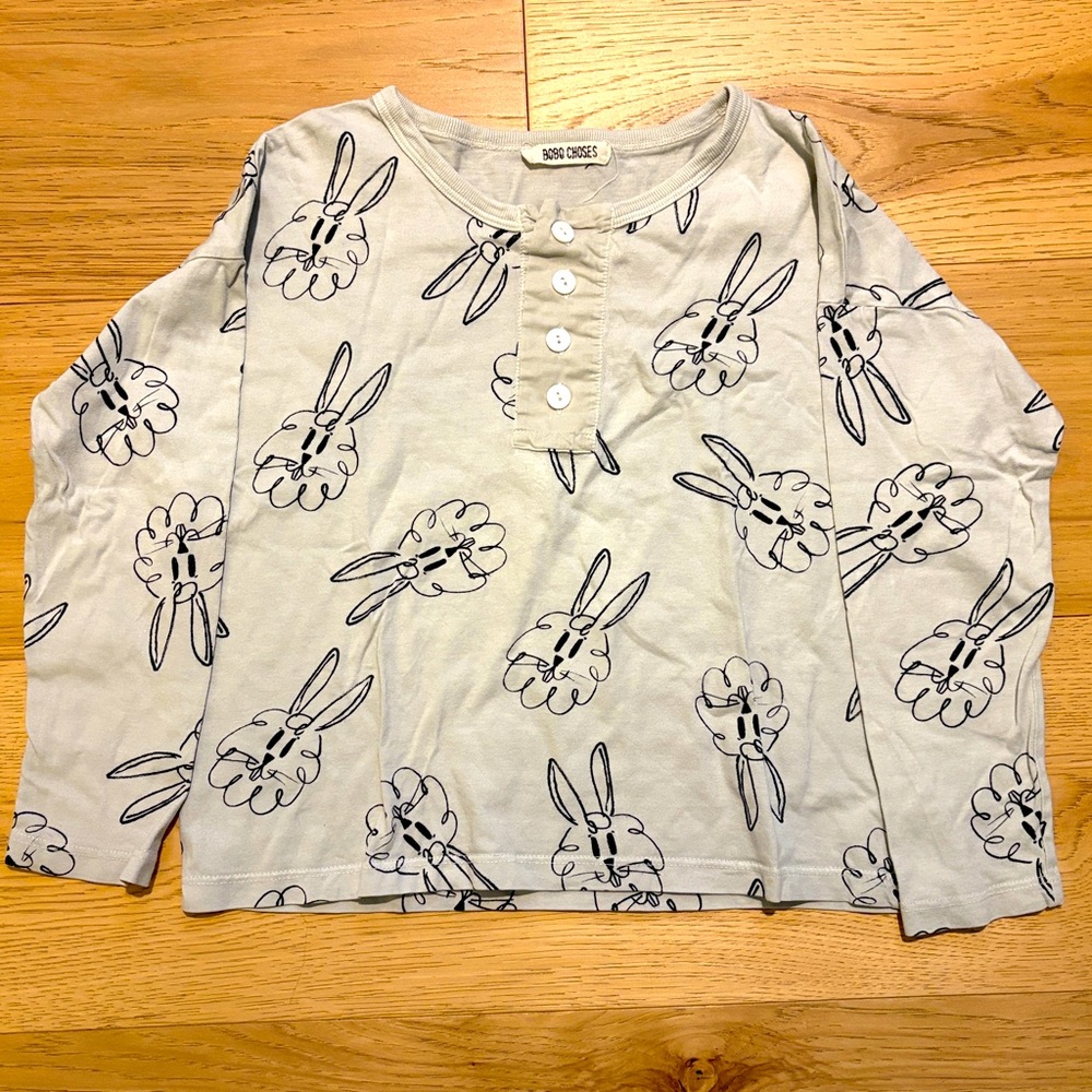 Bobo Choses Bunny all over print long sleeve tee size 6-7y